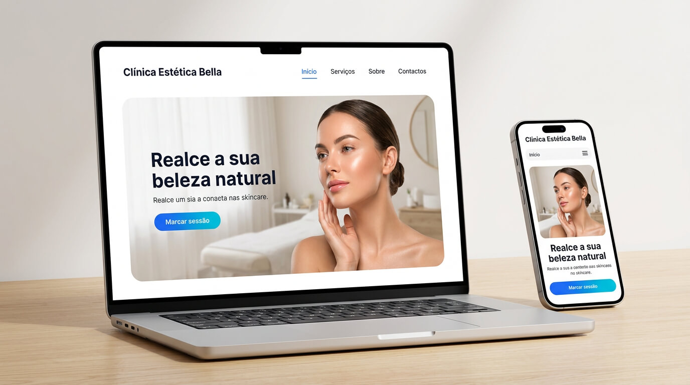 Exemplo de site para Clínicas de estética