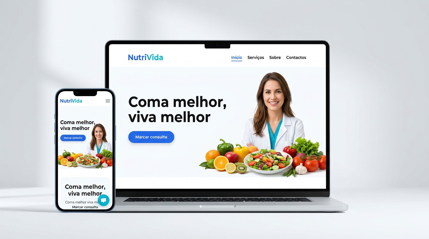 Exemplo de site para Nutrição